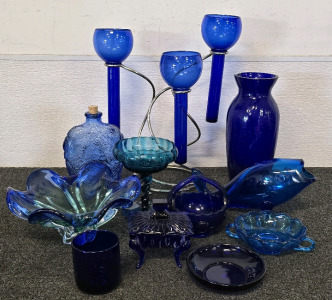 Blue Glass Home Decor- Vases, Glasses And More