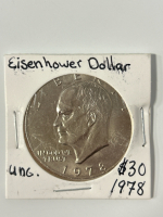 1972 Kennedy Half Dollar and 1978 Eisenhower Dollar - 4