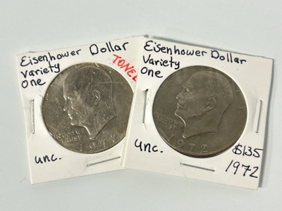 (2) 1972 Eisenhower Dollars (Variety One)