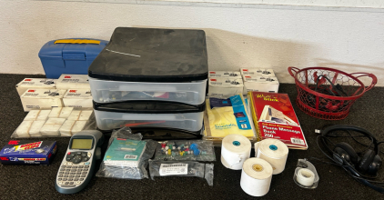 Office Supplies, Including Tray Organizer, Clips, And More Organization Supplies