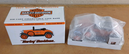 Harley Davidson 1:25 Scale 1929 Model A Roadster Die-Cast Collectible Coin Bank