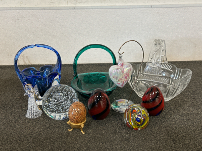 Glass Baskets, & Other Glass Figurines