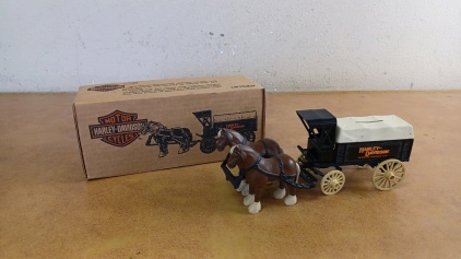 Ertl Harley Davidson Horse and Wagon Bank Collectible