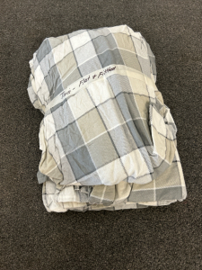 Grey Plaid Twin Sheets