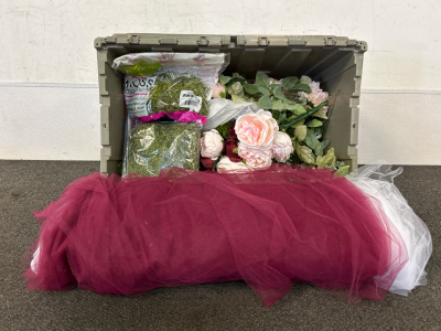 Tulle Fabric, & Faux Flowers & Moss