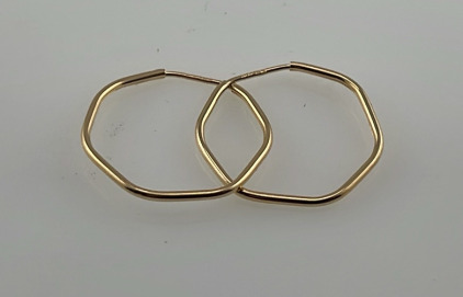 Pair Of 10k Yellow Gold 0.78 1&rdquo; Round Hoop Earrings