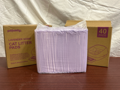 (2) Boxes Of Petfamily Lavender Scent Cat Litter Pads