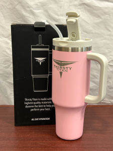 New in Box Pink Thirsty Titan Stainless Steel Tumbler