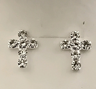 Cross Stud Earrings- Generic Stone
