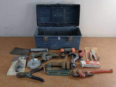 Toolbox with Pipe-Working Tools