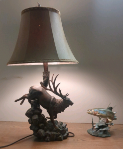 Elk lamp and decor fish