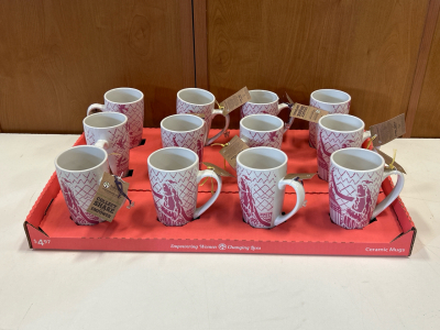 (2) Boxes of Full Circle Exchange Brand Ceramic Mugs (Pink)