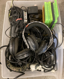 Gamer Headphones, X-box Controllers & Games