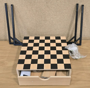 Chess & Checkers Game Set With Metal Stand- New Assembly Needed
