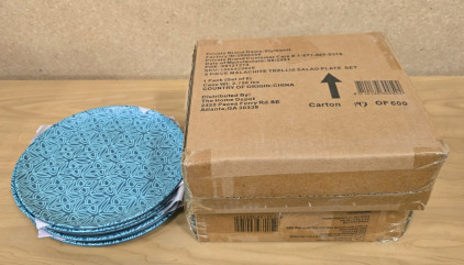 (18) Stylewell Malachite Trellis Salad Plates- New In Boxes