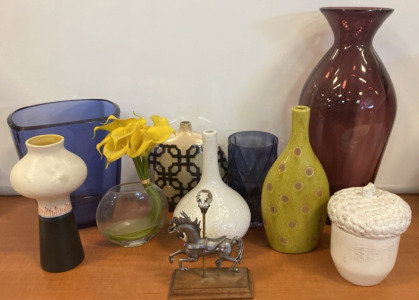 Various Vases & Carousel Horse