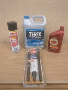 Pittsburgh 4pc Impact Extension Set, Gumout Carb Cleaner, Zerex Antifreeze and Valvoline Max Life Full Synthetic oil