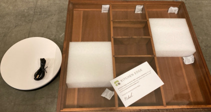 Kitchen Edge Wooden Storage, & Rotating Display Stand