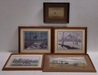 (5) Assorted "Unknown Title" Paintings Artist By "George Wise"