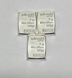 (3) 1 Gram 999.9 Fine Silver Bars