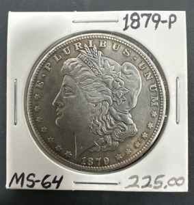 (1879-P) U.S. Morgan Silver Dollar - Graded MS-64 Condition