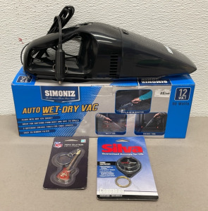 Simoniz Auto Wet-Dry 12v 60 Watt Hand Vacuum , NFL San Francisco 49er Keychain, And Silva Compass