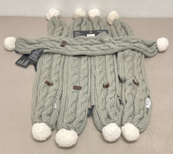 (5) UGG Seal Grey Cable Knit Dog Scarfs Size Small/Medium
