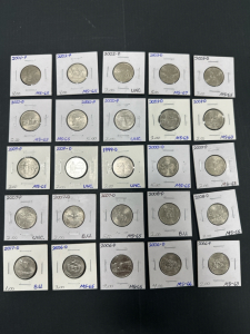 (25) U.S. Statehood Quarters Collection - Graded B.U. to MS-67 (1999-2009)