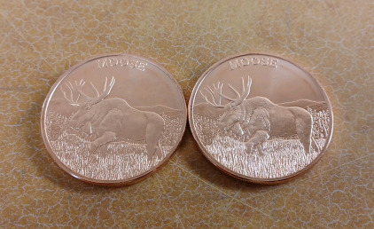 (2) 1 oz. Copper Moose Rounds