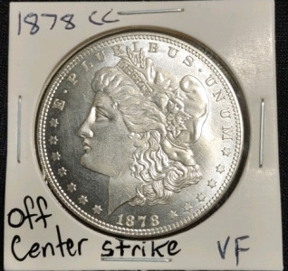 1878-CC Off-Center Strike Morgan Silver Dollar