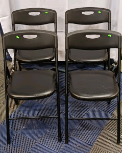 (4) Cosco Folding Chairs - 37-552 BLK