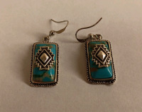 Turquoise Agate Western Earrings