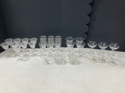 (28) Antique Glass Cups