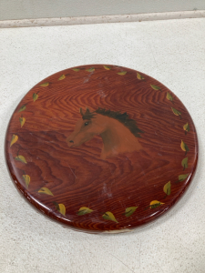 Vintage 14&rdquo; Wood Lazy Susan