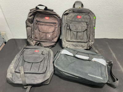 (3) Dickies Backpacks (1) Peoplesoft Laptop Bag