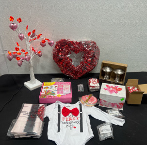 Amazon Overstock- Valentines Day Decor- Light up tree, Led Lights, Kids Valentines Day Arts & Crafts, And More!!