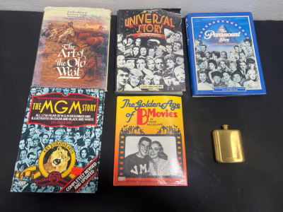 (5) Books & (1) Stainless Steel Gold Flask