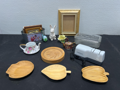 Assorted Home Decor And Kitchenware- Picture Frames, Chefs Choice Diamond Hone And More