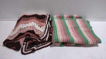 (2) Assorted Vintage Crochet Blackets