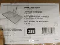 Proflo Hammond 60x32" Rectangular Shower Base White Single Threshold Center Drain #PFSBA6032CHW - 2
