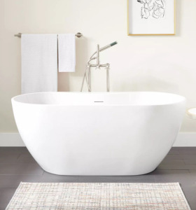 Signature Hardware 67&rdquo; Hibiscus Oval Acrylic Freestanding Tub SHHBFSOT6731AWH (SP9)