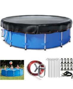 Holdcover Round Pool Cover 28ft Above Ground Pools With Winch And Cable