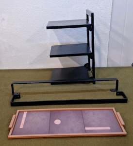 (1) 3-Tier Cabinet Storage Rack, 9"W x 11"D x 17.5"H, (2) 24" Carbon Steel Towel Bars & (1) Serving Tray 18"L x 6"W