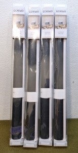 (4) GENIMO 100% Blackout Roller Shades, Black, 21"W x 72"L
