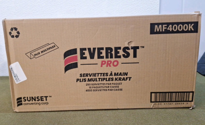 (1) Case Of Everest Pro Single Fold Paper Hand Towels, 250 Towels Per Package, 16 Packages Per Case, Total 4000 Towels <br/>