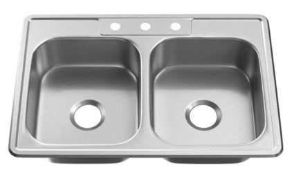 Proflo Bealton 33&rdquo; Drop In Double Basin Stainless Steel Kitchen Sink PFSR332283A
