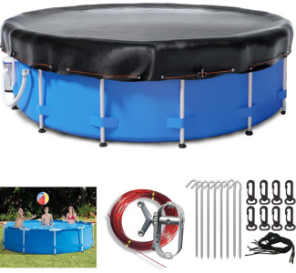 28&rsquo; Round Above Pool Cover With Wench and Cable
