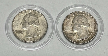 (2) 1964 Washington Silver Quarters (Verified)