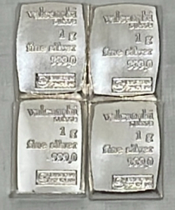 (4) 1 Gram 999.9 Fine Silver Bars