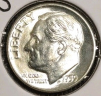 1959-D MS67FB Full Bands Gem Silver Dime - 3